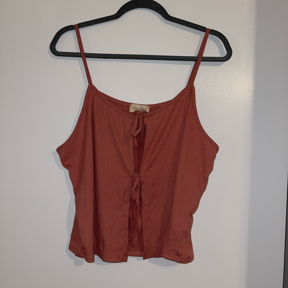 French Pastry Plus Size Tie Tank Top 3X